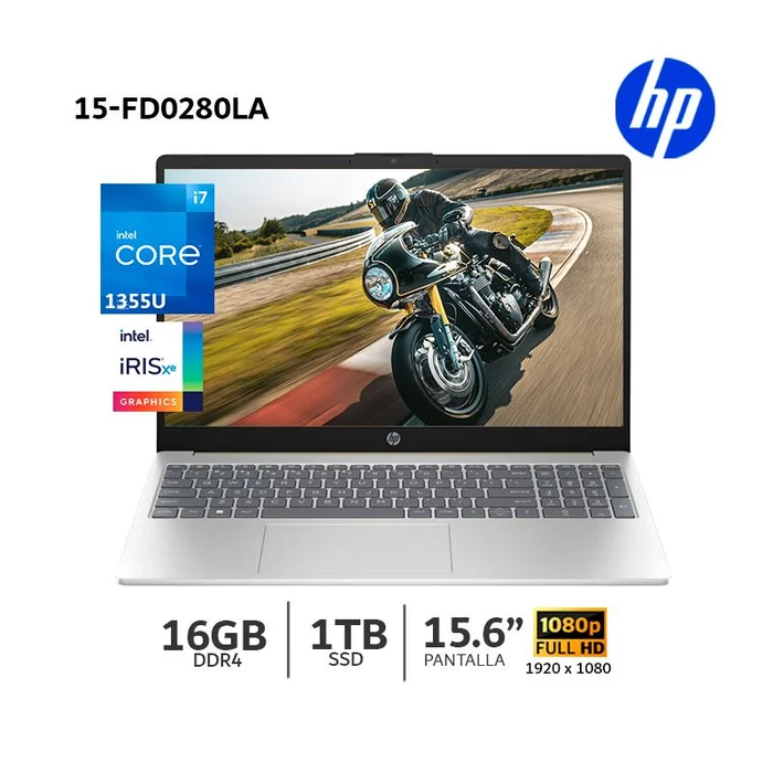 LAPTOP HP 15-FD0280LA 15.6 INTEL CORE I7-1355U, 1TB SSD, 16GB RAM, FHD IPS, BT FREE DOS, GOLD
