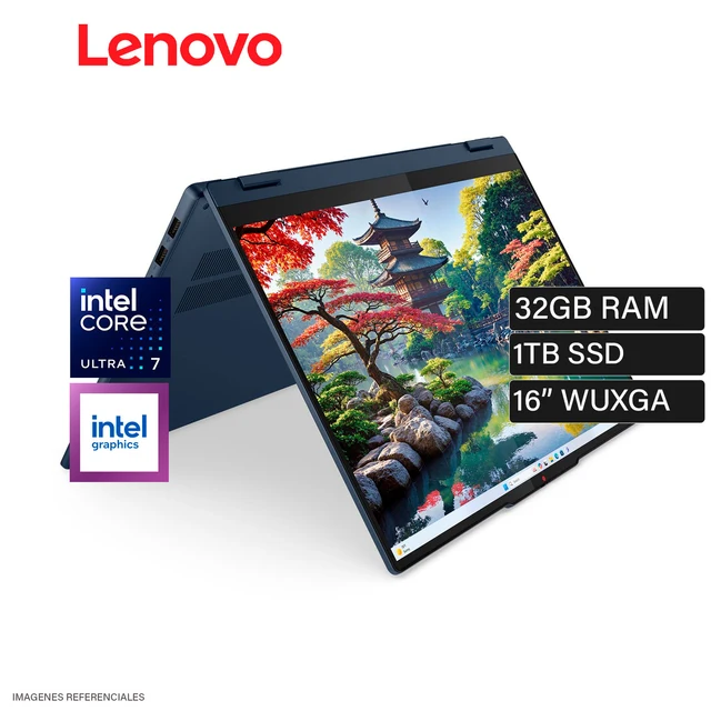 Laptop Lenovo IdeaPad 5 2-in-1 16IAL10 Intel Core Ultra 7 255U Ram 32GB Disco 1TB SSD 16 WUXGA Pantalla Táctil Windows 11 (83KS001BUS)